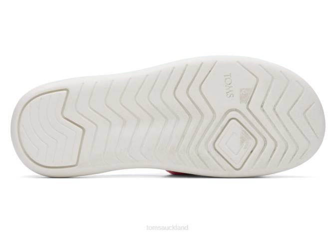 Women Pink Striped Terry Toms Mallow Slide Terry Shoes R26T243