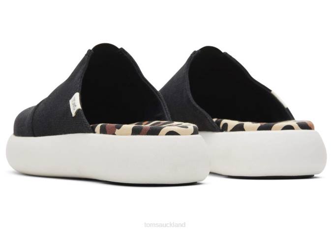 Women black Toms Mallow Mule Shoes R26T245