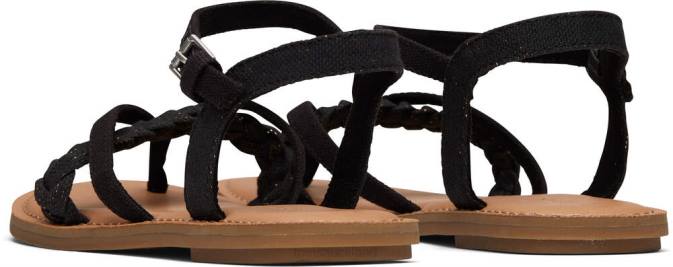 Women Black Linen Toms Lexie Sandal Shoes R26T266
