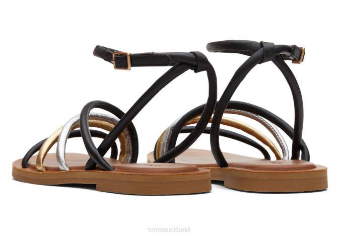 Women Black Multi Leather Toms Willa Sandal Shoes R26T253