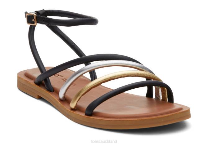 Women Black Multi Leather Toms Willa Sandal Shoes R26T253