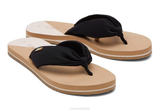 Women Black Repreve Jersey Toms Piper Flip Flop REPREVE Shoes R26T264
