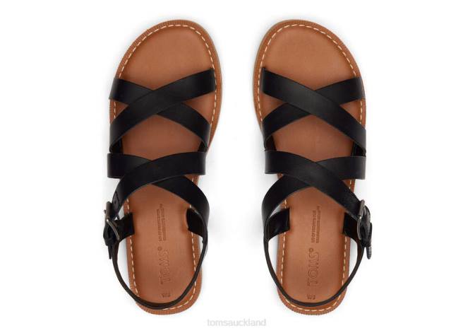 Women Black Toms Sicily Sandal Shoes R26T248