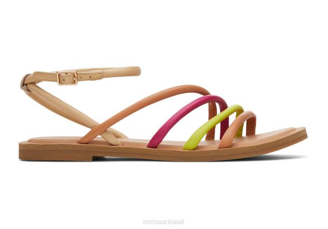 Women Honey Beige Multi Leather Toms Willa Sandal Shoes R26T252