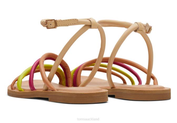 Women Honey Beige Multi Leather Toms Willa Sandal Shoes R26T252