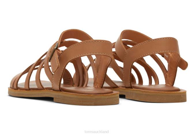 Women Sandy Beige Leather Toms Sephina Sandal Shoes R26T250