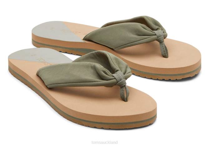 Women Vetiver Grey Repreve Jersey Toms Piper Eco Flip Flop Shoes R26T263