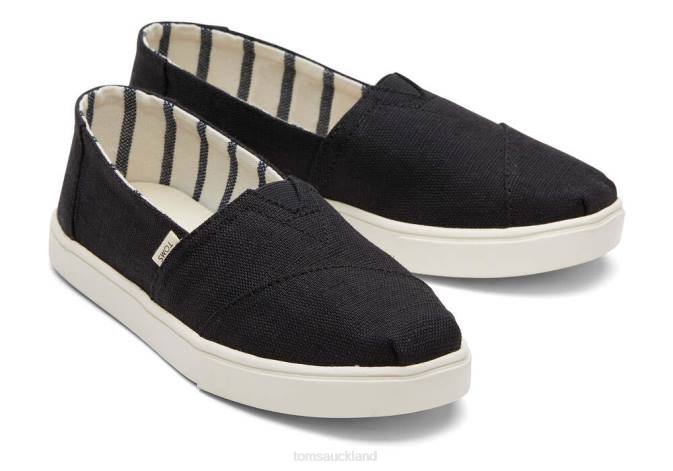 Women Black Toms Cupsole Alpargata Shoes R26T280
