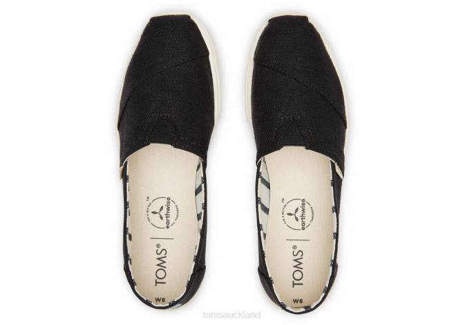 Women Black Toms Cupsole Alpargata Shoes R26T280