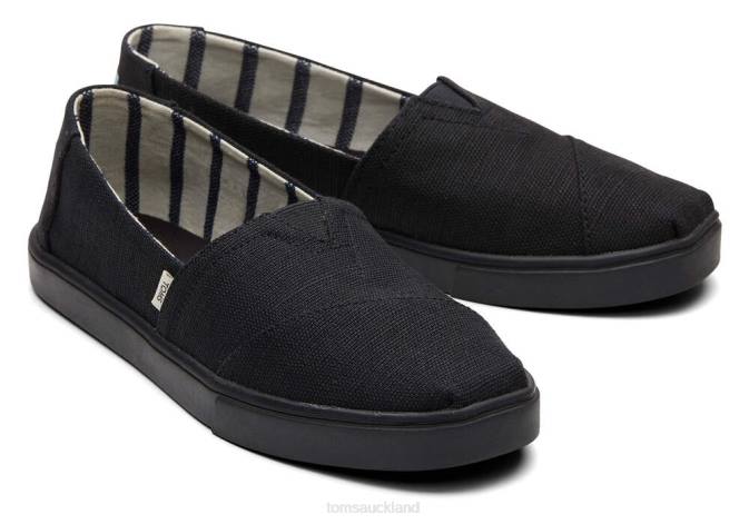 Women Black on Black Toms Cupsole Alpargata Shoes R26T273