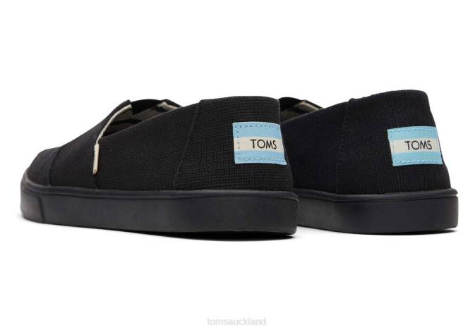 Women Black on Black Toms Cupsole Alpargata Shoes R26T273