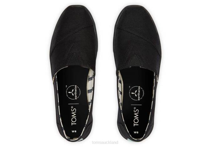 Women Black on Black Toms Cupsole Alpargata Shoes R26T273
