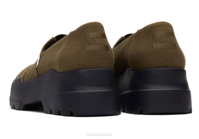 Women Dark Olive Toms Combat Low Shoes R26T276