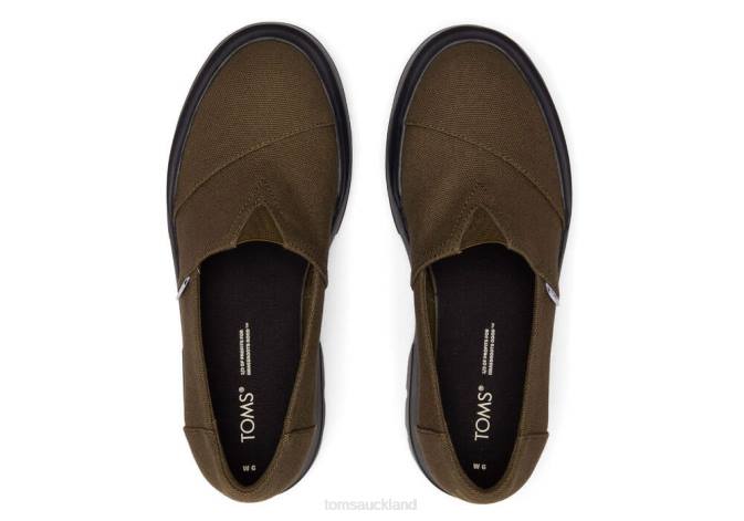 Women Dark Olive Toms Combat Low Shoes R26T276