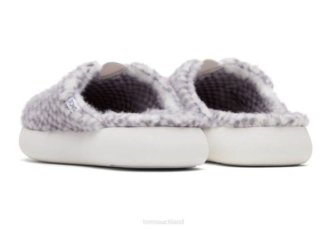 Women Grey Mohair Toms Mallow Mule Shoes R26T288