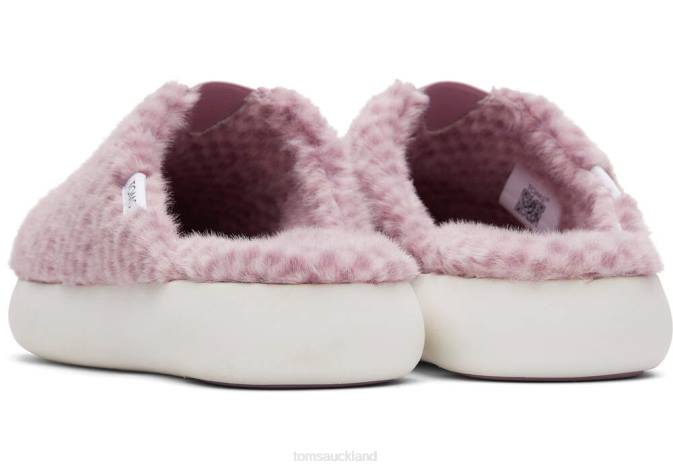 Women Pink Mohair Toms Mallow Mule Shoes R26T287