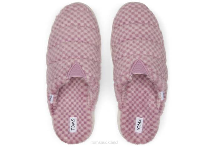 Women Pink Mohair Toms Mallow Mule Shoes R26T287