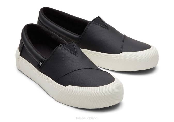 Women Black Matte Toms Fenix Slip On Shoes R26T310