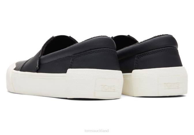 Women Black Matte Toms Fenix Slip On Shoes R26T310