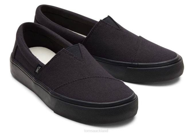 Women Black Toms Fenix Slip On Shoes R26T304