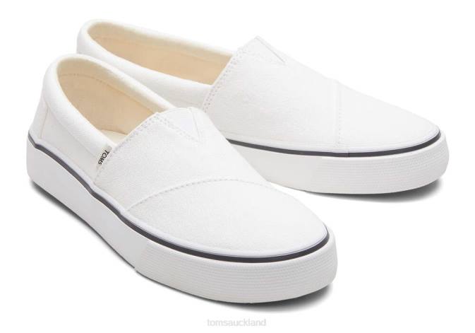 Women white Toms Fenix Slip On Shoes R26T318